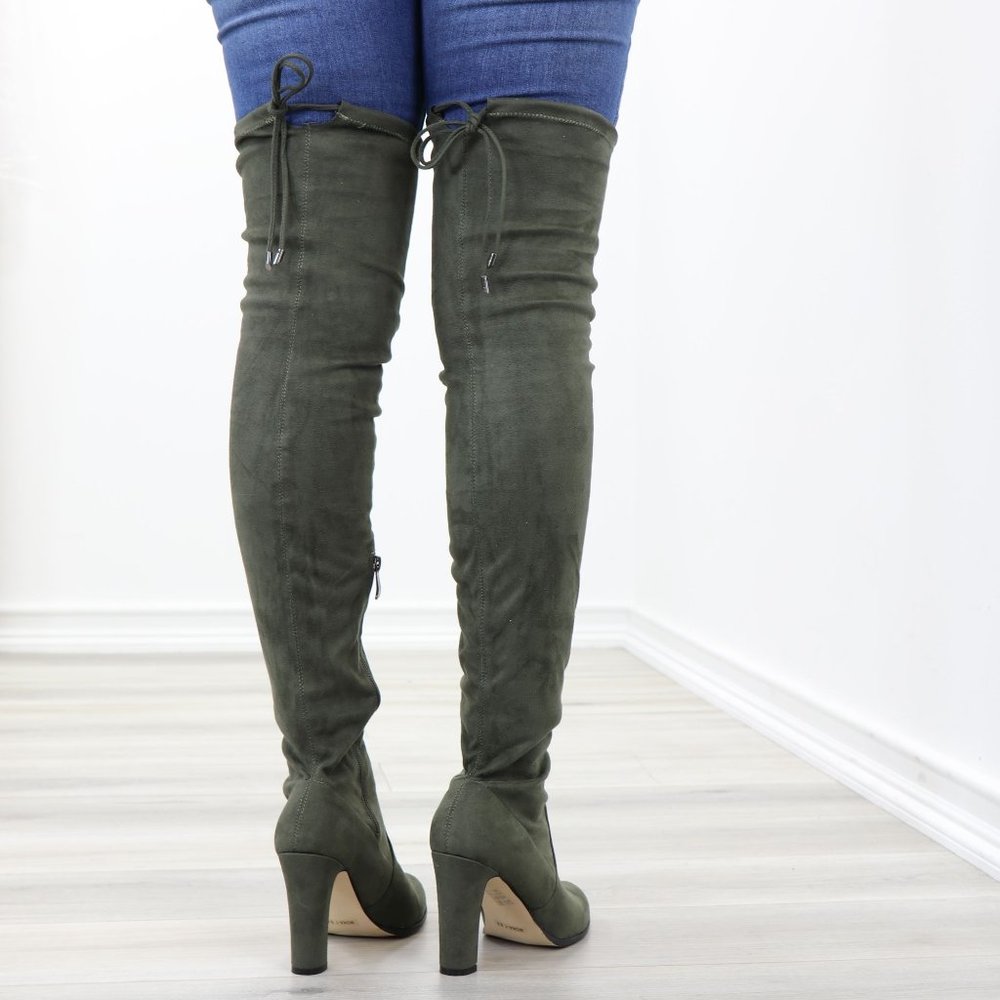 Over Knee High Boots Lace Up Slim Thigh High Heels - Picture 11 of 15